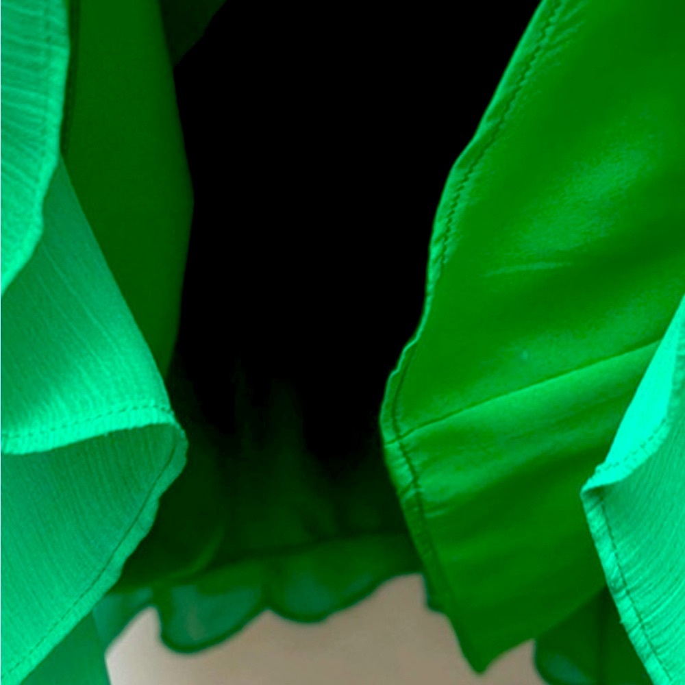 Green Asymmetrical Strapless Sundress - Picture 5 of 7